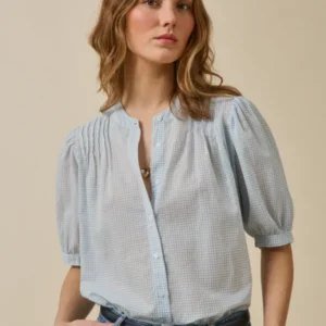 Damenbluse mit Tattersall-Karos