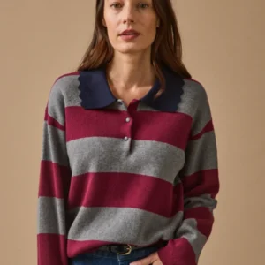 Damen-Polohemd aus Bio-Baumwolle und Cashmere