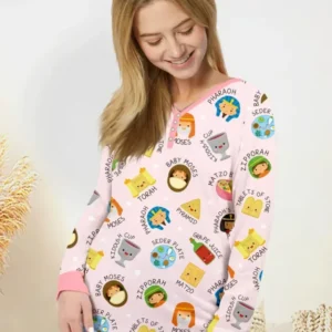 Cute Passover Characters Bamboo Women Pajama Set