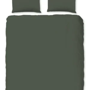 Hüft -Satin -Bettdecke - grün - Dubbele instopflap