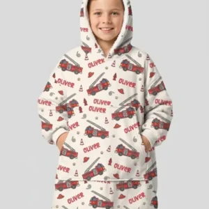 Custom Name Future Firefighters Bamboo Blanket Hoodie