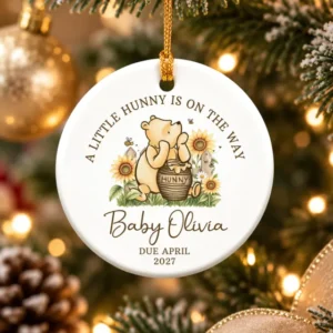 A Little Hunny Is On The Way Ceramic Ornament