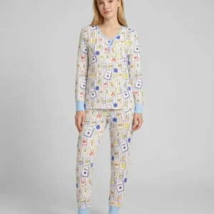 Coastal Mahjong Custom Name Mommy & Me Matching Bamboo Women Pajama Set