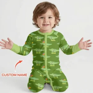 Custom Name Mardi Gras Gator Bamboo Convertible Zippy