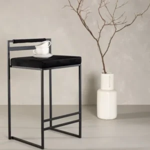 2er Set - Barhocker Ophelia mit schwarzem Samt