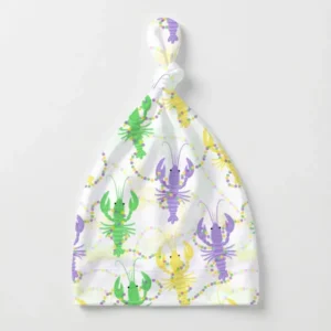 Mardi Gras Crawfish Family Matching Bamboo Knotted Hat