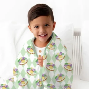Mardi Gras Donut Bamboo Blanket