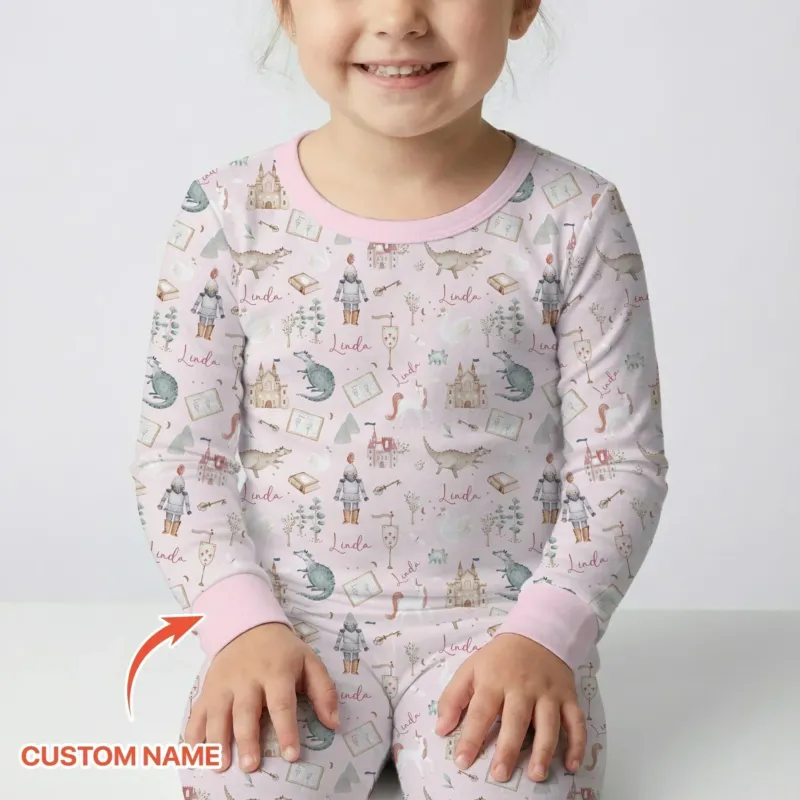 Adventure Dreams Custom Name Bamboo Two Piece Long Sleeve Pajama Set