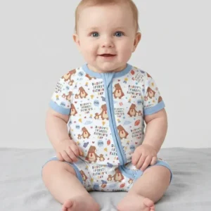 First Father's Day Daddy Bear Family Matching Bamboo Shorty Zippy