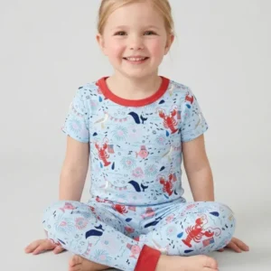250 Summers Strong Matching Family Bamboo Two Piece Short Sleeve Pajama Set