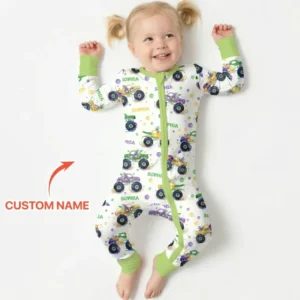 Custom Name Mardi Gras Monster Trucks Bamboo Convertible Zippy