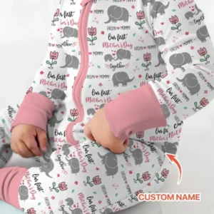 Custom Name Elephant Our First Mother's Day Bamboo Convertible Zippy