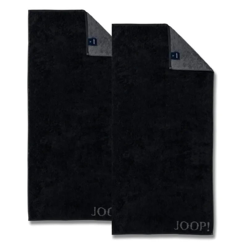 2er Handtuch-Set 50 x 100 cm Classic Schwarz Anthrazit