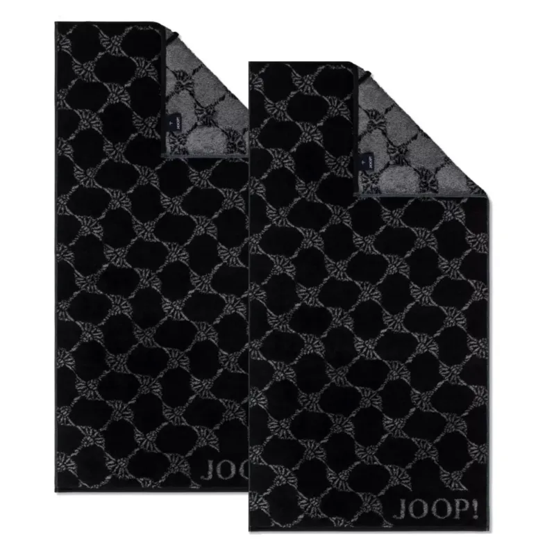 2er Handtuch-Set 50 x 100 cm Cornflower Schwarz