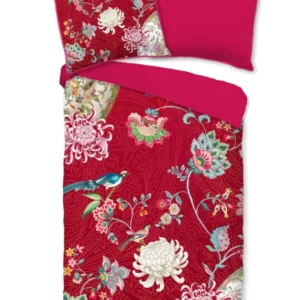 Glück Percal Duvet Cover "Ming" - Rot - Rits