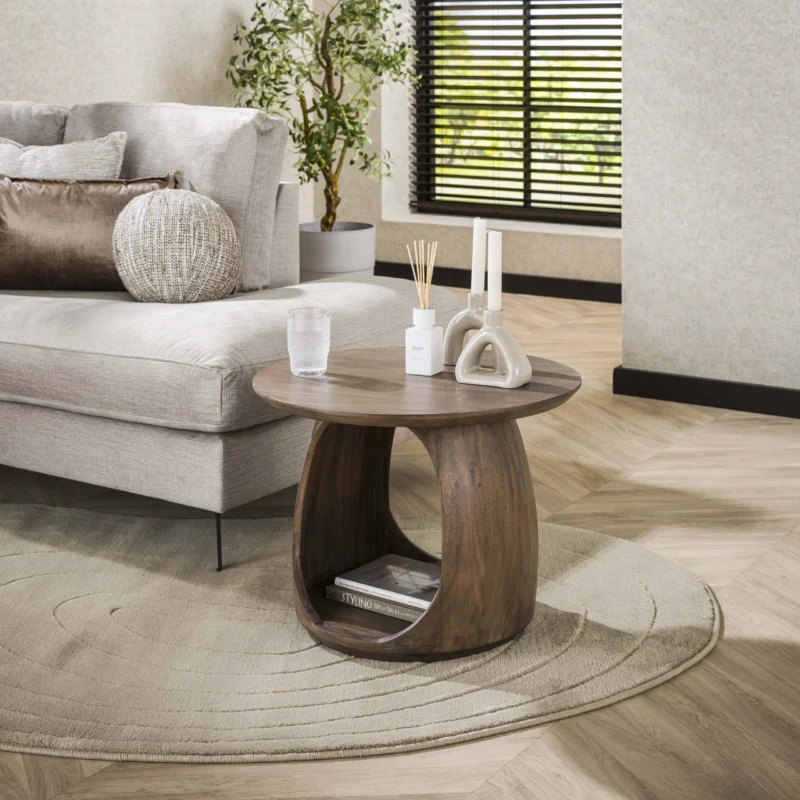 Beistelltisch Flow Solid M / Massiv Akazie glaze brown