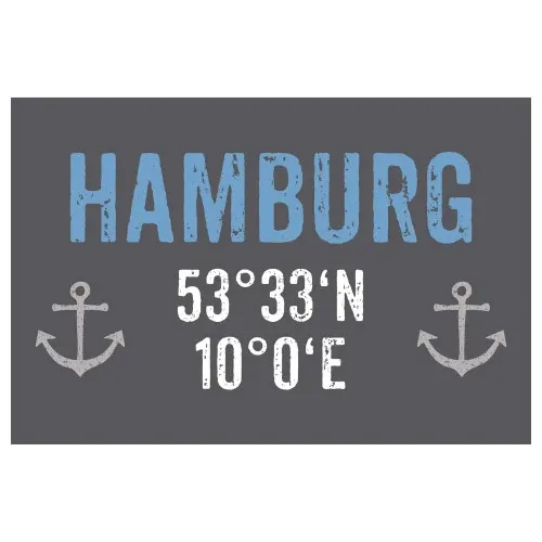 Vinyl Teppich MATTEO Hamburg Koordinaten, rechteckig, Höhe: 2.2 mm