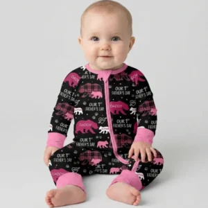 Our 1st Father's Day Daddy Bear & Me Matching Bamboo Convertible Zippy