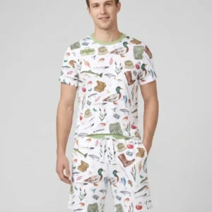 Daddy's Fishing Buddy Daddy& Me Matching Bamboo Men Short Sleeve Short Pajama Set