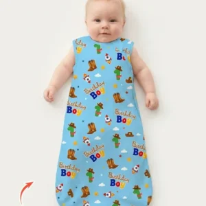 Custom Birthday Western Boy Bamboo Sleep Bag
