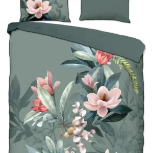 Descanso Satin Duvet Cover "Parler" - Grün - Dubbele instopflap