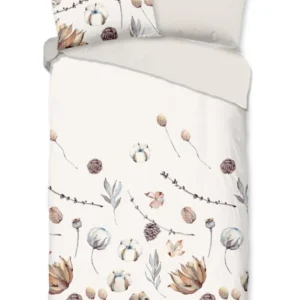 Guten Morgen Flanellen Duvet Cover "Mirre" - Sand - Dubbele instopflap
