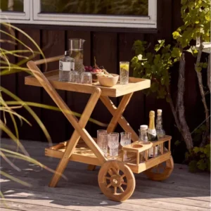 Garten Servierwagen Selvina - stilvoll und praktisch aus Teakholz