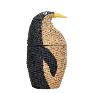 Aufbewahrungskorb Tata - großer Pinguin-Korb aus Rattan für Kinderzimmer