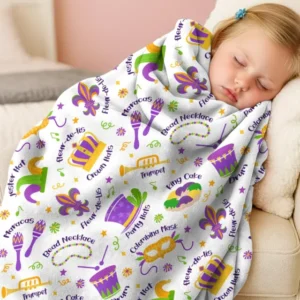Mardi Gras Family Matching Bamboo Blanket