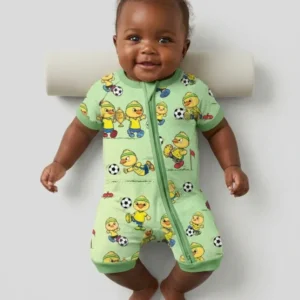 Brasil Soccer Fan Family Matching Bamboo Shorty Zippy