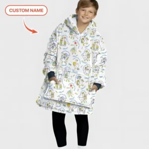 Custom Name Goose Happy 100 Days Of School Bamboo Blanket Hoodie