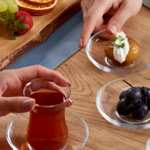 HELDENA Teegläser 120 ml – 12er Set aus klarem Glas für türkischen Tee