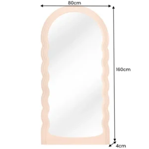 Wandspiegel Design WAVE 160cm apricot Pastell Rundbogen Spiegel