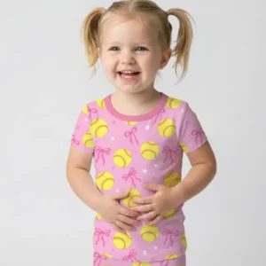 Softball Lovers Bamboo Two Piece Short Sleeve Pajama Set
