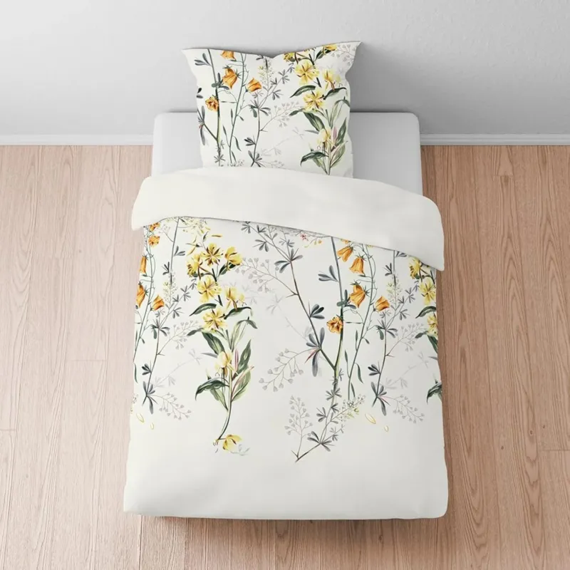 Bettwäsche Mako Satin Mehrfarbig mit Blumenmuster 135 x 200 cm