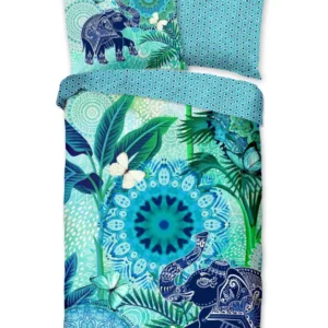 Hüft -Satin -Duvet -Cover "Isara" - Blau - Rits
