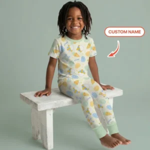Retro Easter Bamboo Two Piece Short Sleeve Pajama Set