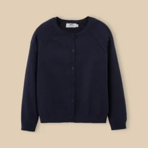 Mädchen-Cardigan aus Baumwolle und Wolle