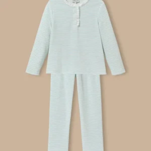 Mädchen-Pyjama aus gestreiftem Samt
