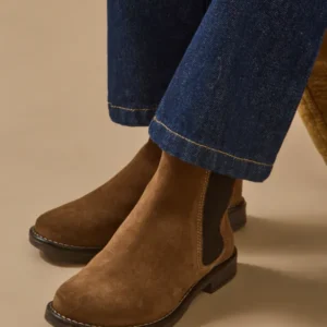 Mädchen-Chelsea-Boots aus Veloursleder