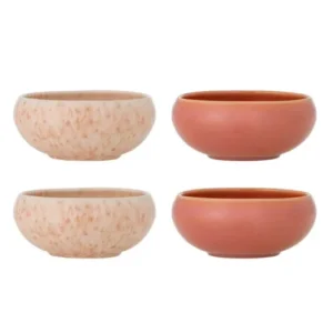 Schalen-Set Yuri – Reaktive Glasur in Rosé (4er-Set)