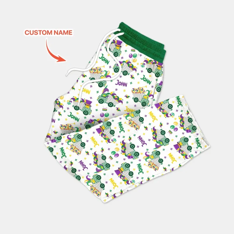 Mardi Gras Trucks Bamboo Men's Pajama Set