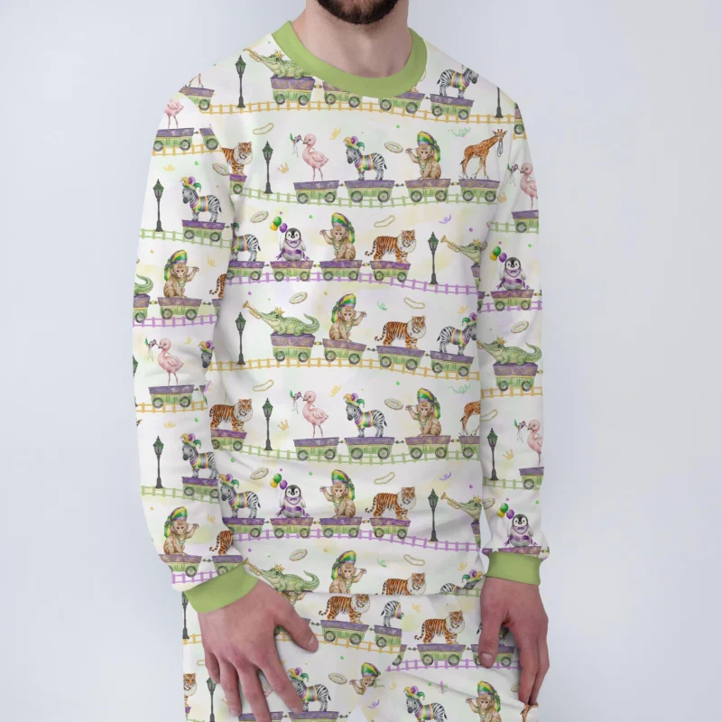 Mardi Gras Jungle Krewe Bamboo Men's Pajama Set