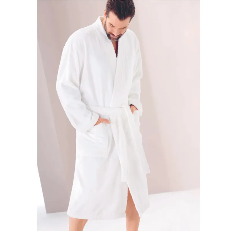 Herren-Bademantel Kimono Luxury Weiß