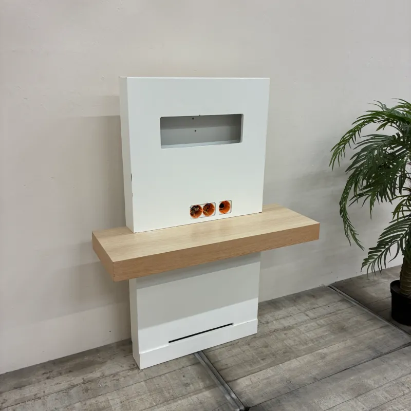 Hotel Schreibtisch TV Konsole Medienelement Wandmodul Weiß Holz Gebraucht