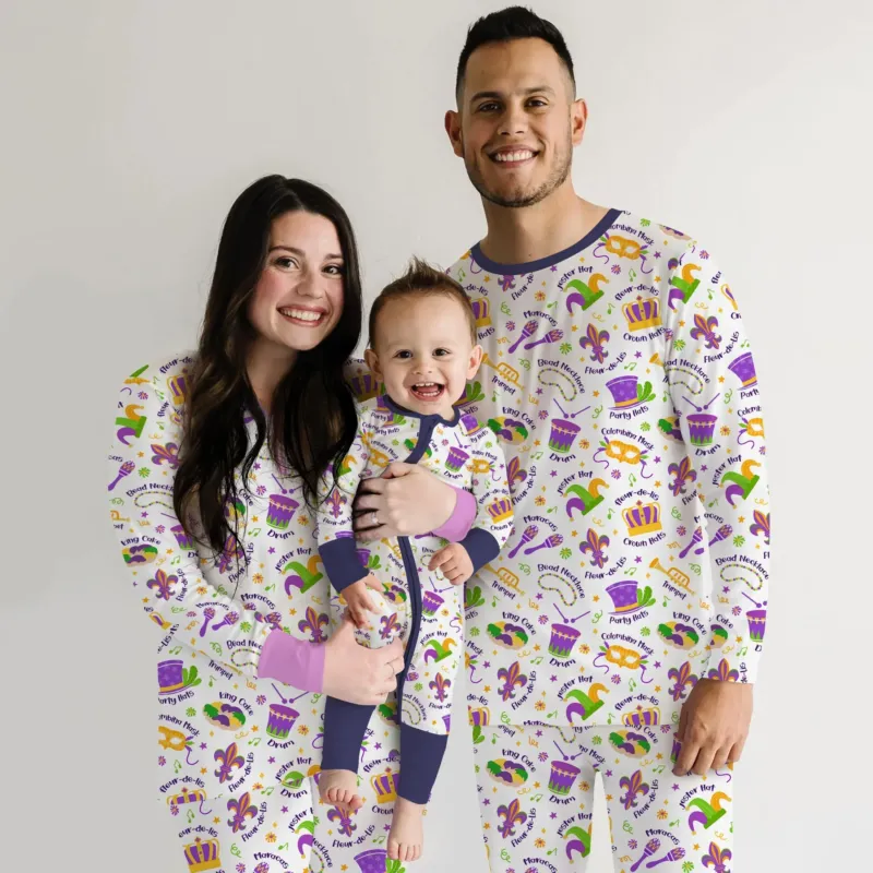 Mardi Gras Family Matching Bamboo Men's Pajama Set