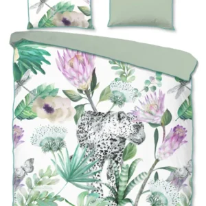 Descanso Satin Duvet Cover "Volterra" - Grün - Dubbele instopflap