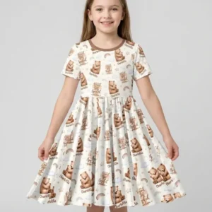 Custom Name Blessed By God Spoiled By Grandma Bamboo Twirl Dress