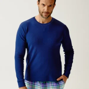 Tee-shirt manches longues en jersey de coton et modal - Minuit