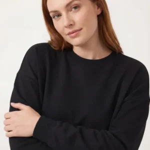 Black Bamboo Women Crewneck Sweatshirt